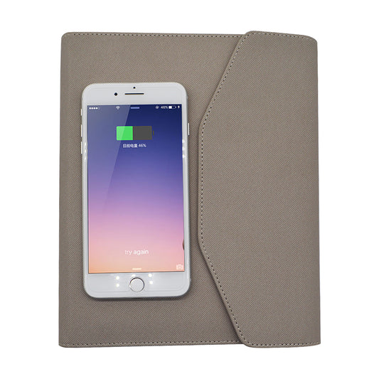 Factory Direct Sales New Designs 8000mah Power Bank Leather Smart Notebook For Business Gift Multi-functional A5 Smart Notebook