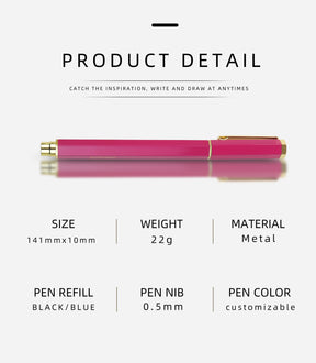 New Arrival Design Wholesale Custom Color Logo Office Writing Lady Gift Pen With Logo Print Set Metal Roller Ball Pen Customized