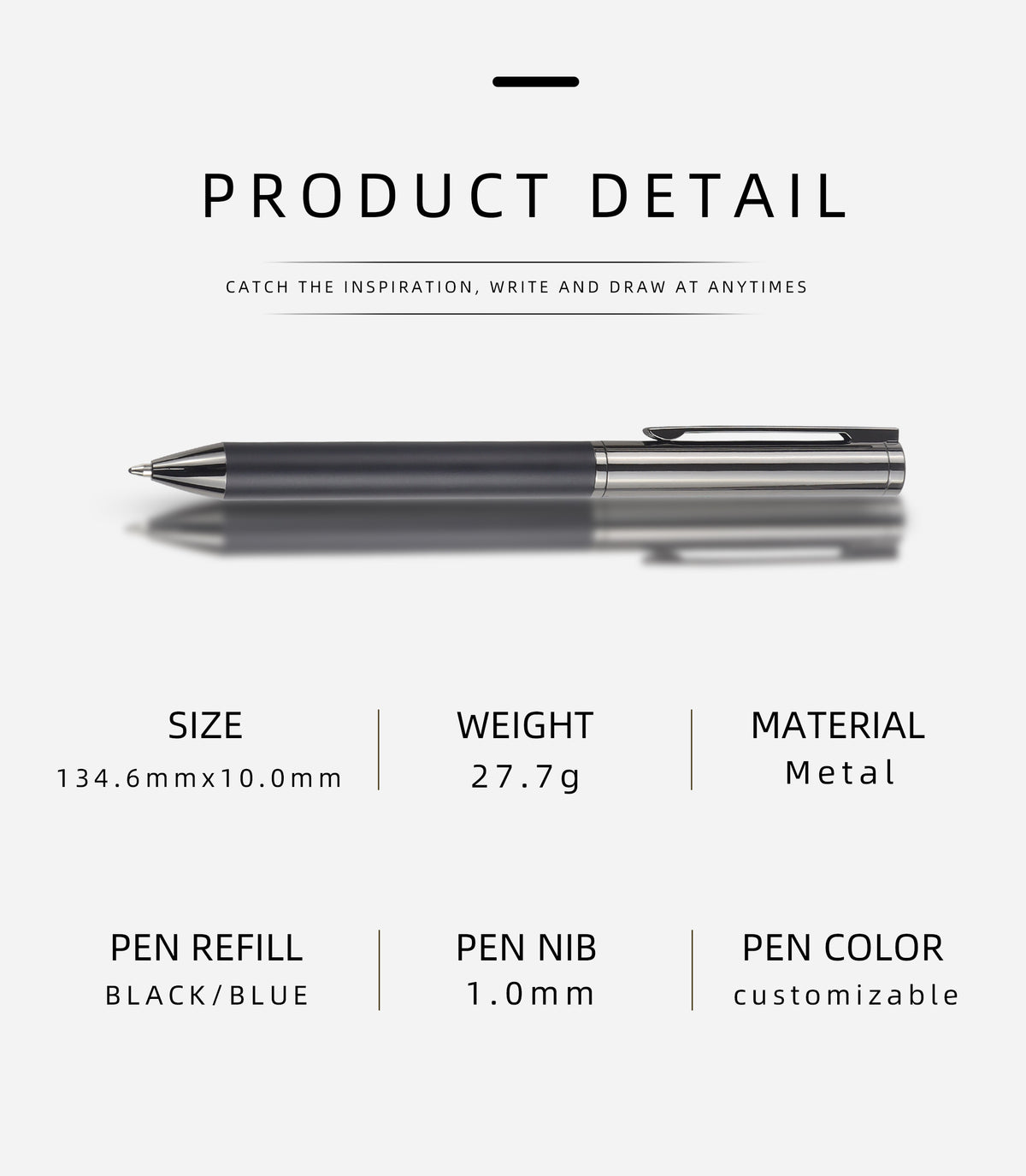 Logo Customized High Quality Metal Ballpoint Pens Stationery Wholesale Luxury Gift Premium Pen Set Custom Clips Logo With Print