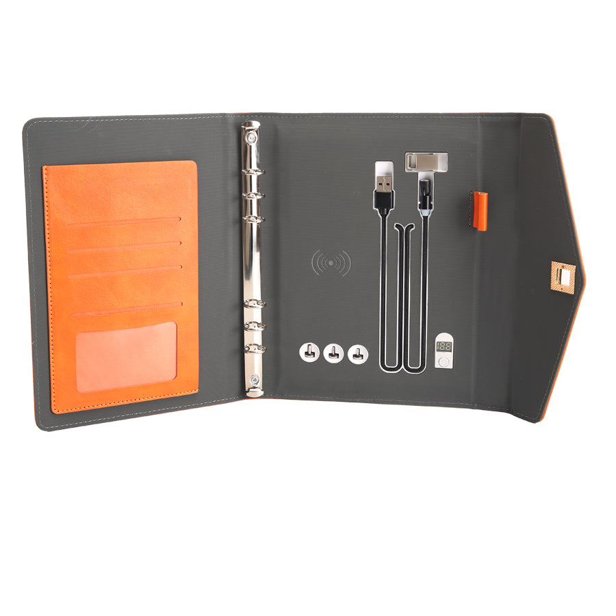 Wholesale A5 Smart Leather Notebook Business Gift Notebook With 8000mah Power Bank Multi-functional Wireless Charging Notebook